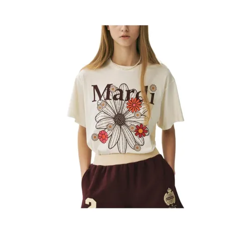 MARDI MERCREDI Blossom SS25 T-Shirt Женская Бордовый Красный Корейский стиль