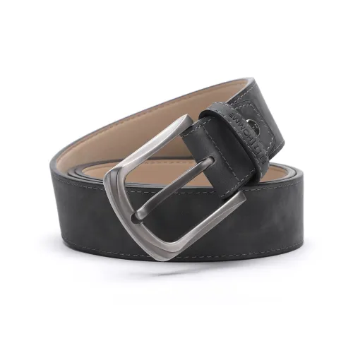 ELLE HOMME Ремень из коровьей кожи мужской серый ширина 3,85 см