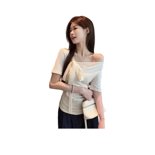 MORii Кремово-абрикосовые Женские Футболки