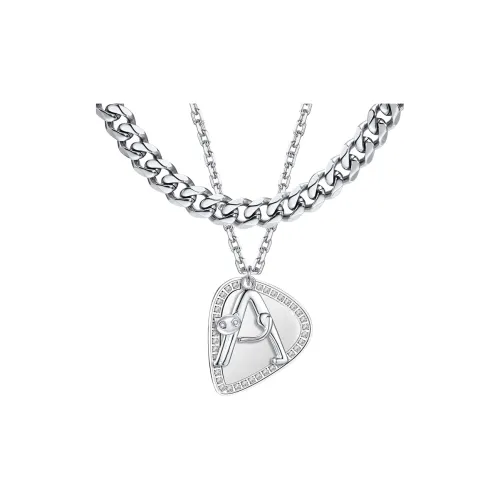 PEACE CAT Титановые стальные ожерелья унисекс серебряные