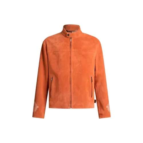 ETRO Orange Мужские Кожаные Куртки