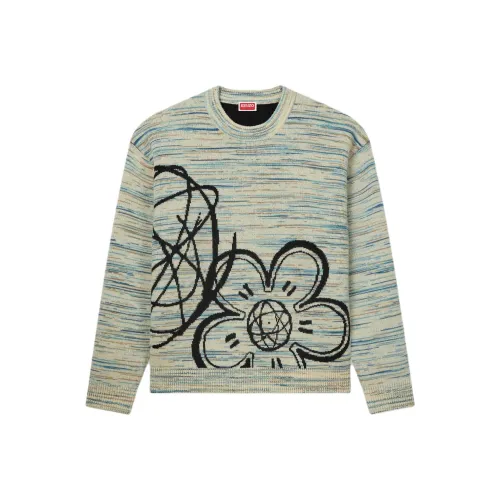 KENZO Серый Белый Мужской Трикотаж