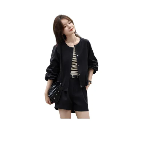 Mo Han Yi Mei Куртки Пальто Женские Черный