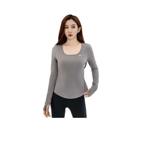 Барби Средний Вересковый Серый Женская Йога T-Рубашка