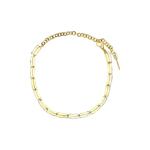 Alessandra Rich Латунь Стекло Crystal Necklaces Женские Золото