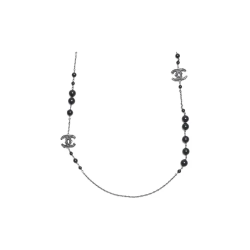CHANEL Серебряные ожерелья с покрытием женские черные