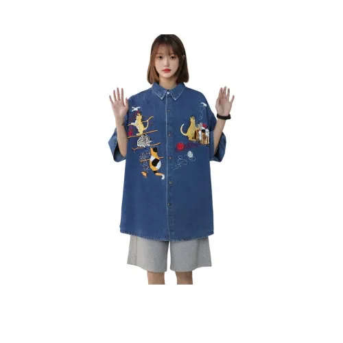 BEAR UNION Синие Женские Рубашки