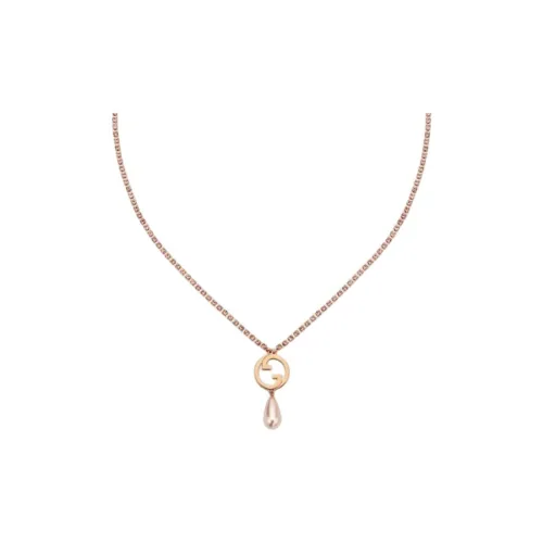 GUCCI Металл Смола Crystal Necklaces Унисекс Розовое золото