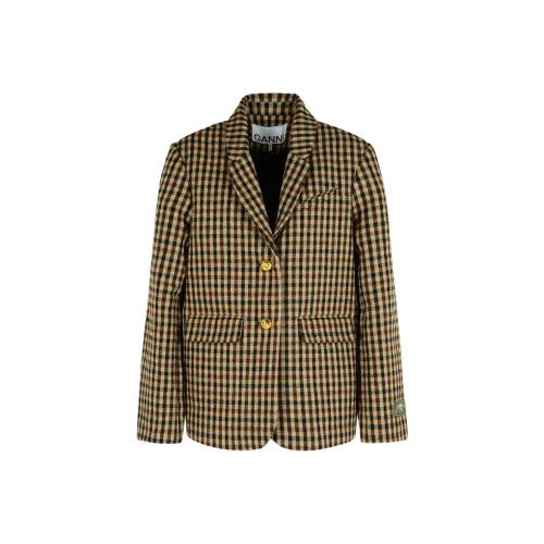 GANNI Бизнес-костюм женский коричневый