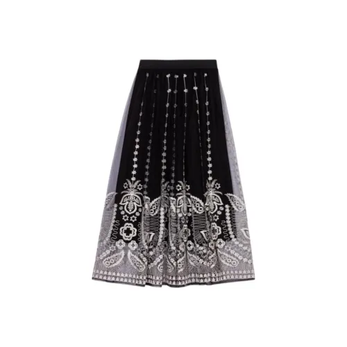 Maje Черные Женские Повседневные Длинные Юбки