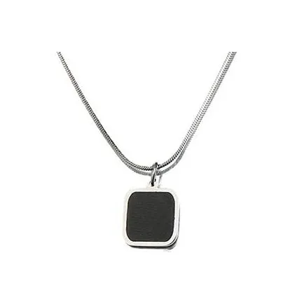 Inkopper Титановая сталь Ожерелье Черный Блок Унисекс