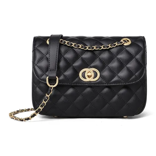 PT'SON Коровья кожа Подмышечный Сумка через плечо Стандартная Женская Черная