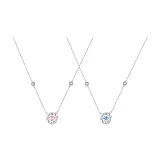 Розовое + Синее ожерелье (1 пара)