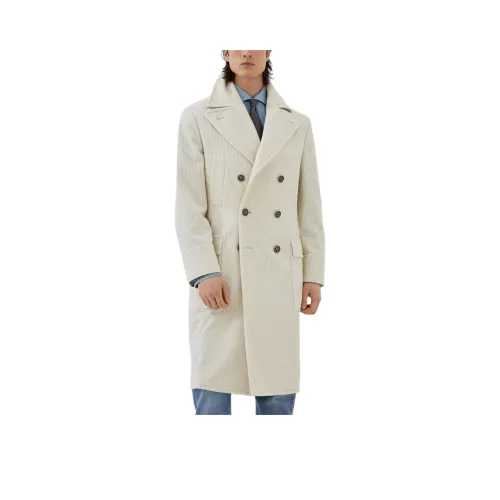 BRUNELLO CUCINELLI Экрю Мужское Пальто
