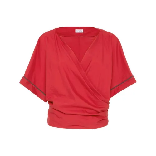 BRUNELLO CUCINELLI Стандартная T-рубашка Женская Красная