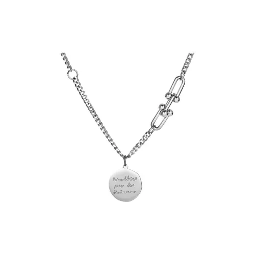 AKAK Титановые стальные ожерелья унисекс серебристо-белый