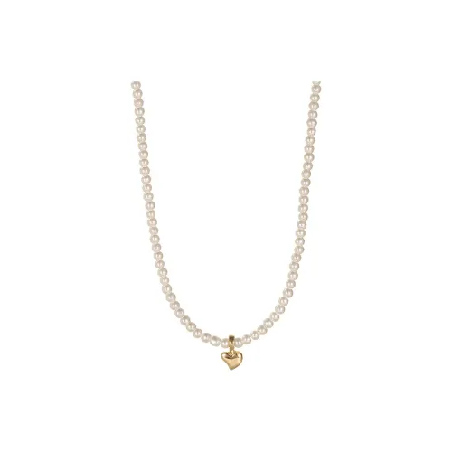 NATURALLYJOJO Титановая сталь Искусственная жемчужина Ожерелья Женские Золотой Белый