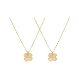 Счастливый Клевер Четырехлистный Ожерелье (Золотая Пара)