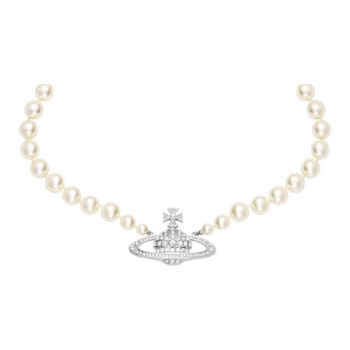 Вивьен Вествуд Pearl Bas Relief Brass Necklaces Женские