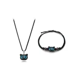 Синий комплект одежды для кошек [Ожерелье + Браслет]