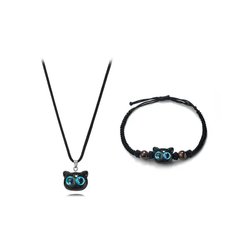 MUYAN Сплав Синий Кошка Ожерелье Набор Унисекс