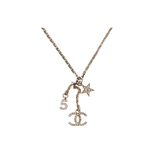 CHANEL CC Металл Стразы Ожерелья Женские Золотой