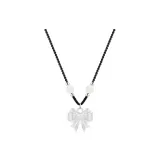 Сердце, бант, ожерелье [серебряный]