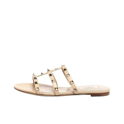 Valentino Rockstud Слипоны Женские Бежевые