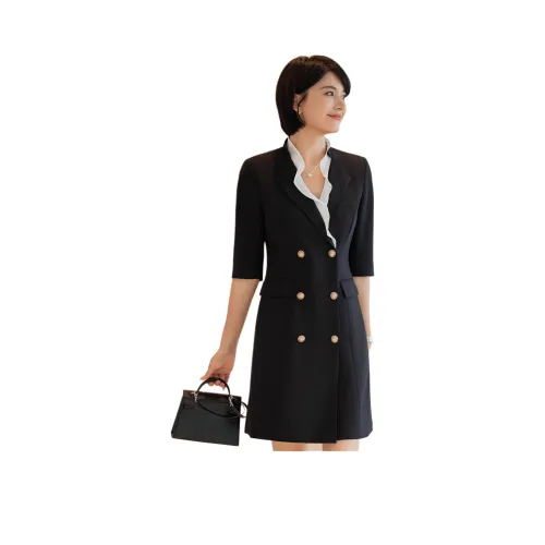 ONE SHALLOW Длинное платье с длинным рукавом женское черное