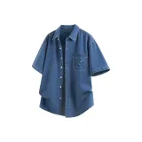 [100% cotton, дружественный к коже] Темно-синий (Mb Синий Rocket Логотип на груди)