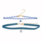 Синий волна ожерелье - темно-синий