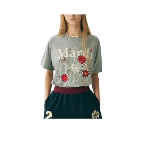MARDI MERCREDI Blossom SS25 T-Shirt Женская Серый Корейский стиль