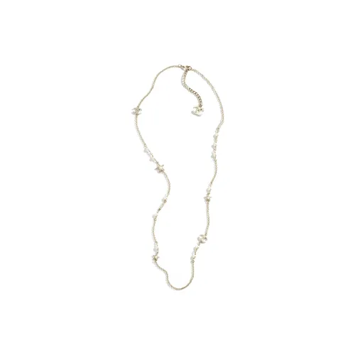 CHANEL 23P SS Металл Искусственный жемчуг Стразы Ожерелья Женские Золотой