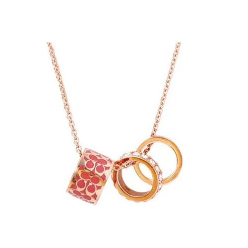 COACH Brass Necklaces Женские Розовое золото Розовый