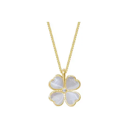 MUYAN Цветное стекло Four Leaf Clover Нефритовое ожерелье Женское