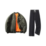 Комплект одежды (Армейский зеленый + Черные штаны)