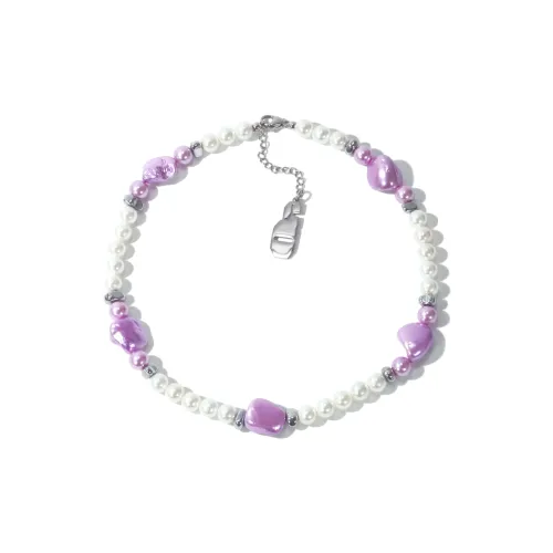 Get'em ON Фиолетовый Жемчужная раковина Белая раковина Жемчужные ожерелья Унисекс