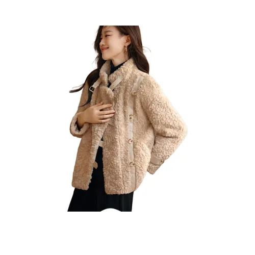 Mo Han Yi Mei Хлопковый пуховик Женский Бежевый Абрикос