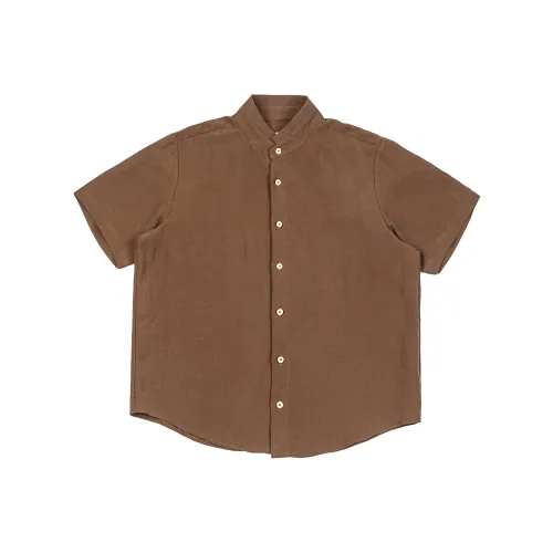 UNDOMAZE Летняя Короткая Рубашка с Короткими Рукавами Тонкая Свободного Кроя Мужская