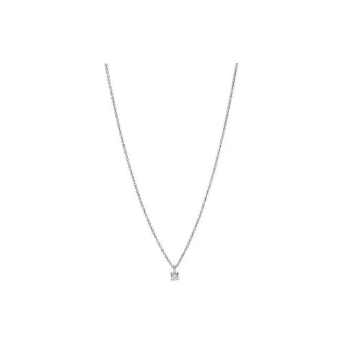 TIFFANY CO. Solitaire Белое золото ожерелье с бриллиантом Женское серебро