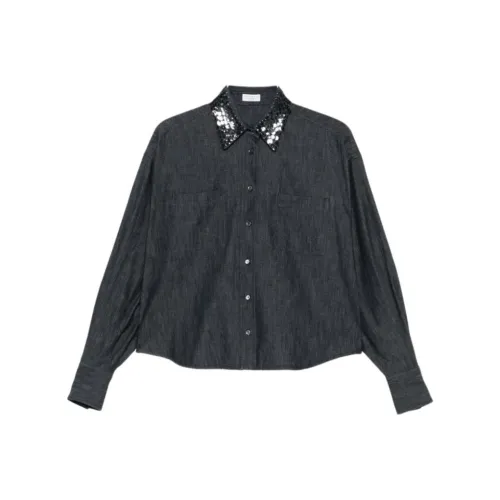 BRUNELLO CUCINELLI Синие Женские Рубашки
