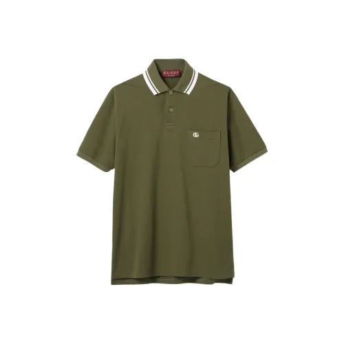 GUCCI Армейский зеленый Мужская рубашка поло