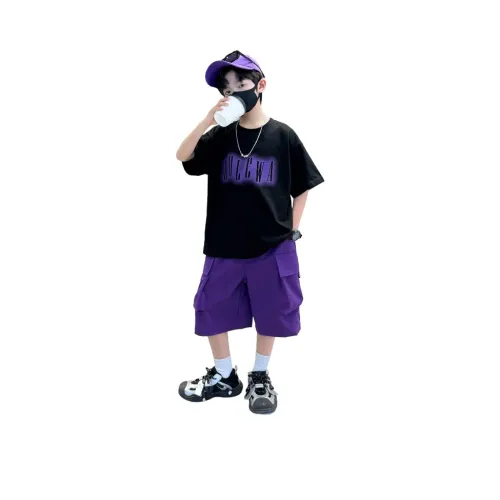 The panda is round Повседневная спортивная одежда 2 предмета комплект фиолетовый для детей 3-7 лет