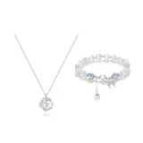 Синий эвкалипт и ожерелье с птицей + браслет с бабочкой