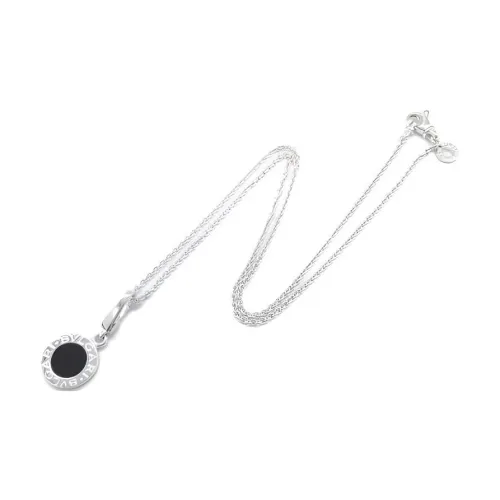 BVLGARI Onyx 18К Белое золото Ожерелье Унисекс Серебро