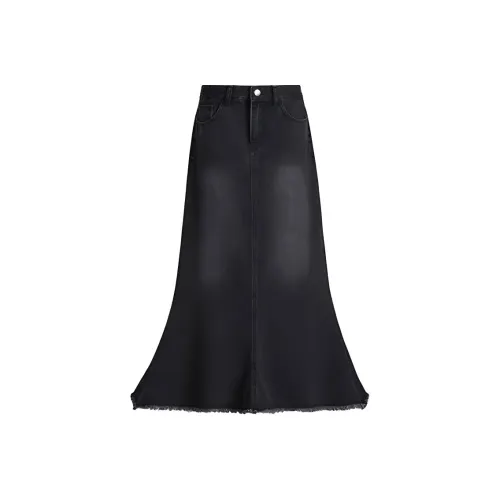 SONGS ALONG Деним Длинная Юбка Женская