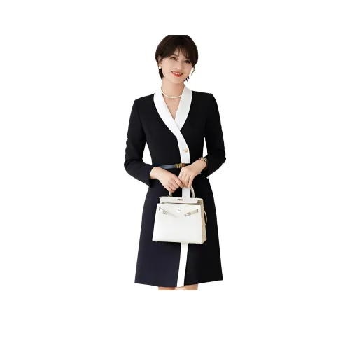 ONE SHALLOW Длинное платье с длинным рукавом женское черное