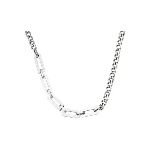 MAGICPOLE Титановые стальные ожерелья унисекс серебряные