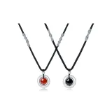 Ожерелье "Longing Мирная пуговица" Черное + Красное