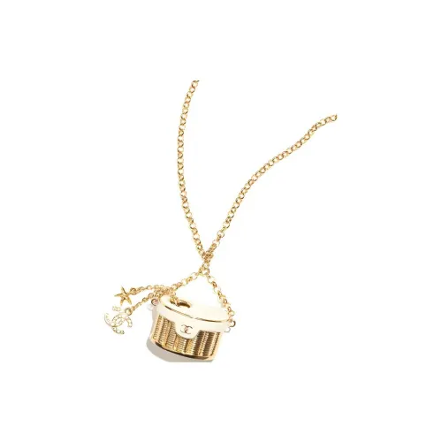 CHANEL 25C Металл Смола Стразы Ожерелья Женские Золотой